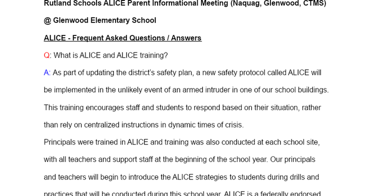 FAQs for ALICE