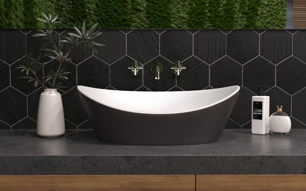 Aquatica Luna-Matte Grey Brown-Wht Stone Vessel Sink picture № 1