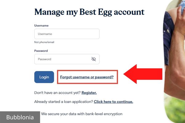 forgot password of best egg