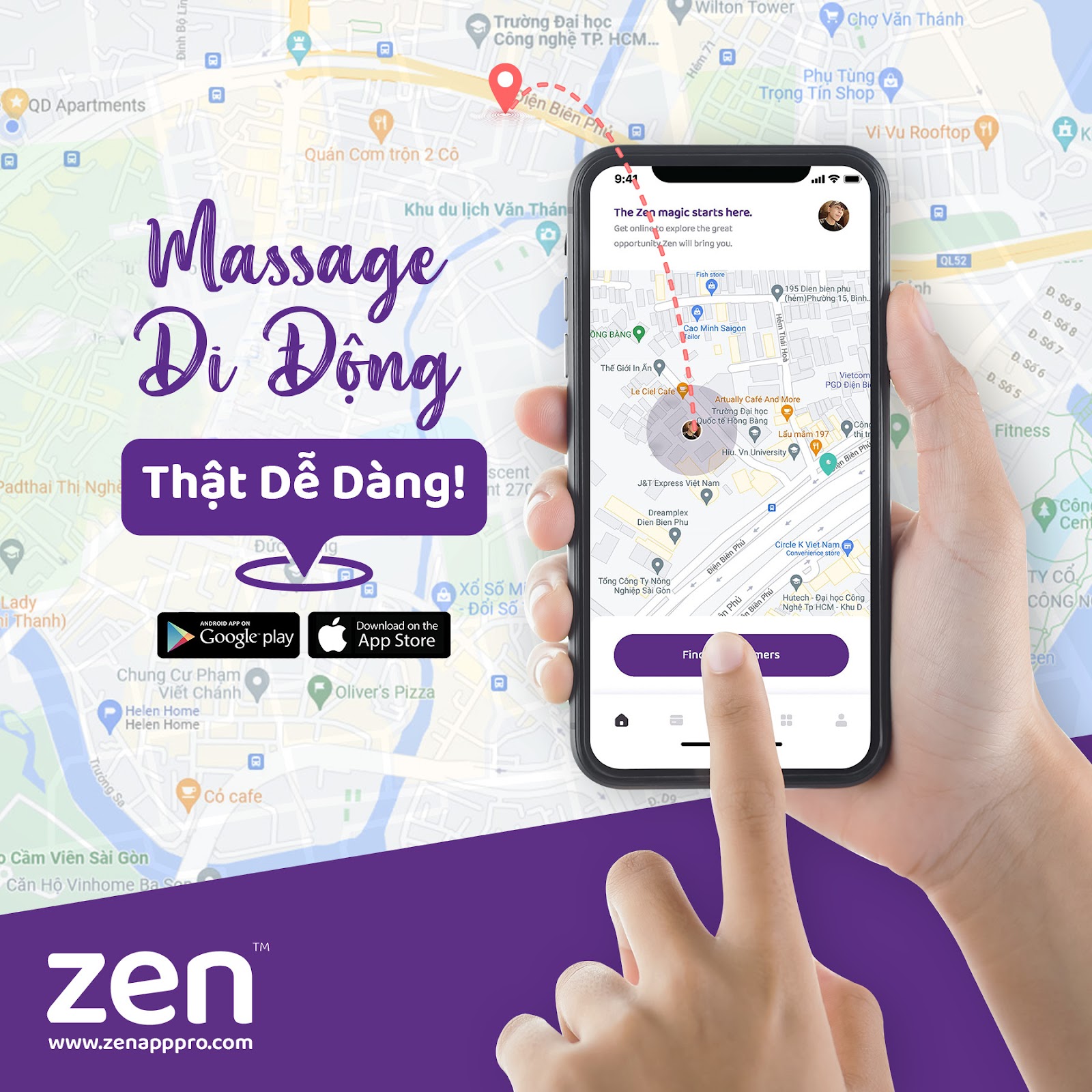 Zen cung cấp các dịch vụ massage chuyên nghiệp - an toàn - thuận tiện