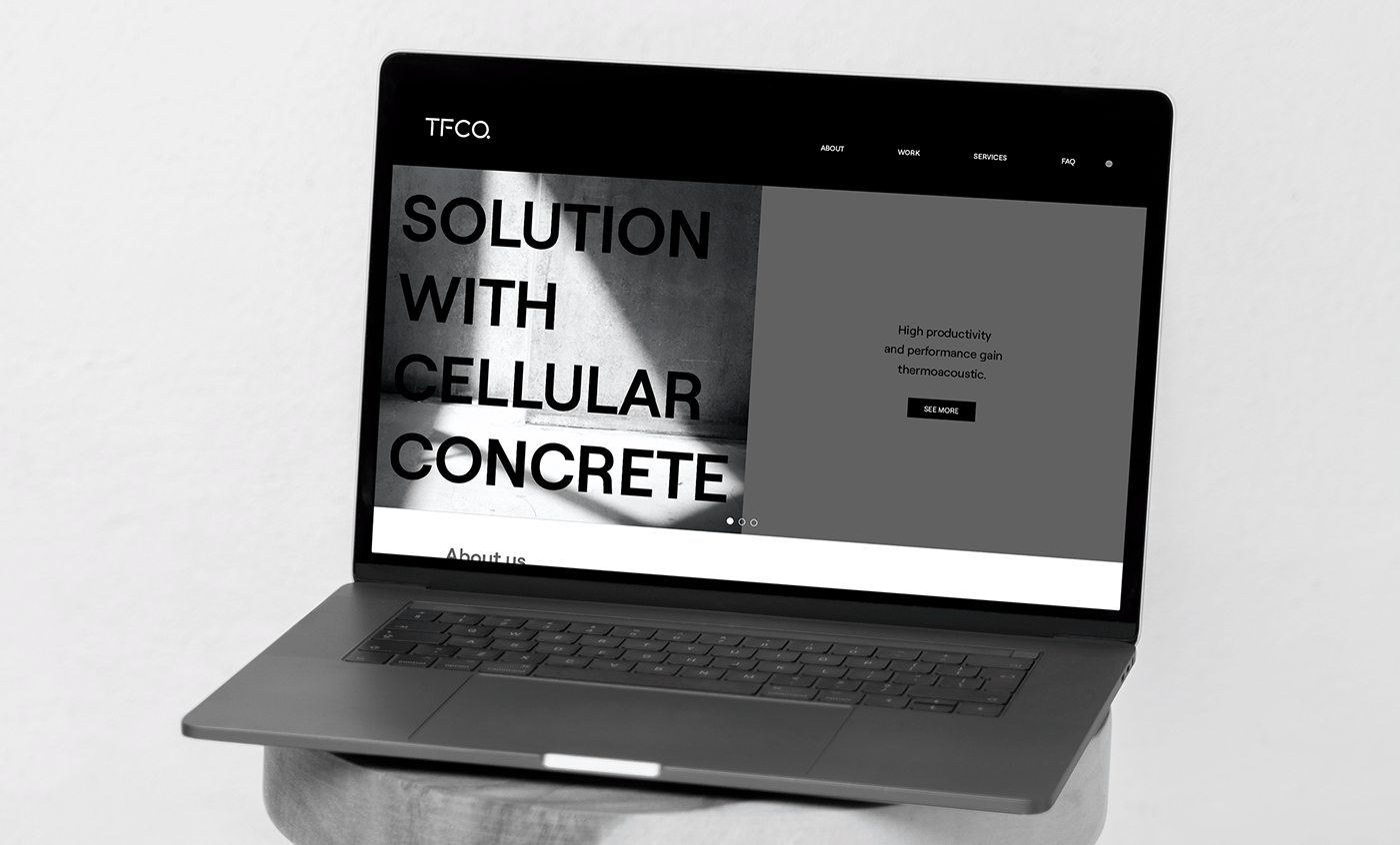 black and white brand brand identity branding  concrete construction Engineering  gray logo motion