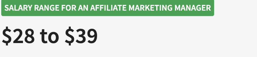 An infographic that shows the salary range for an affiliate marketing manager. 