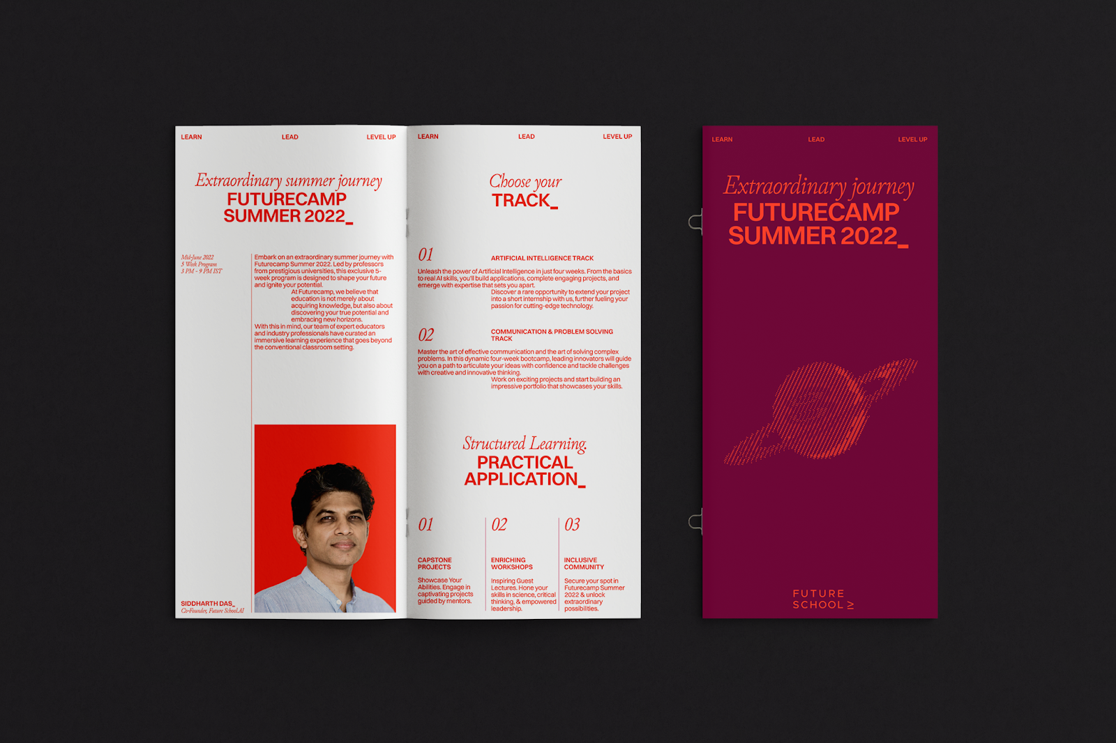 Branding and visual identity artifact from the work created by Alessia Oertel for Future School.AI