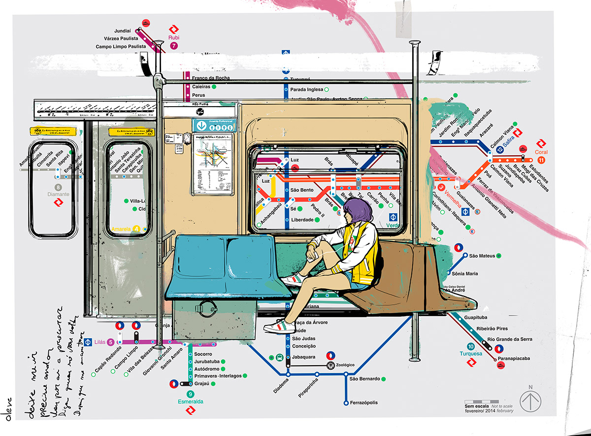 SP Liberdade são paulo Illustrator Davi Augusto metro urbano cidade davi sketch