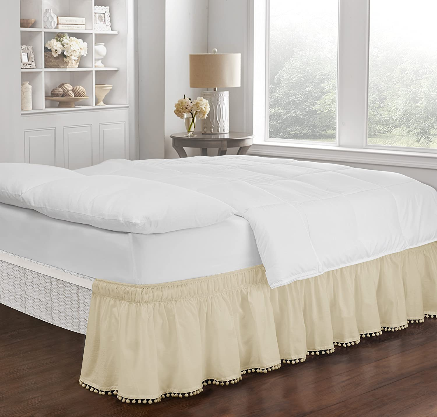Modern bed skirt and dust ruffle designs allow you to install without lifting a mattress.