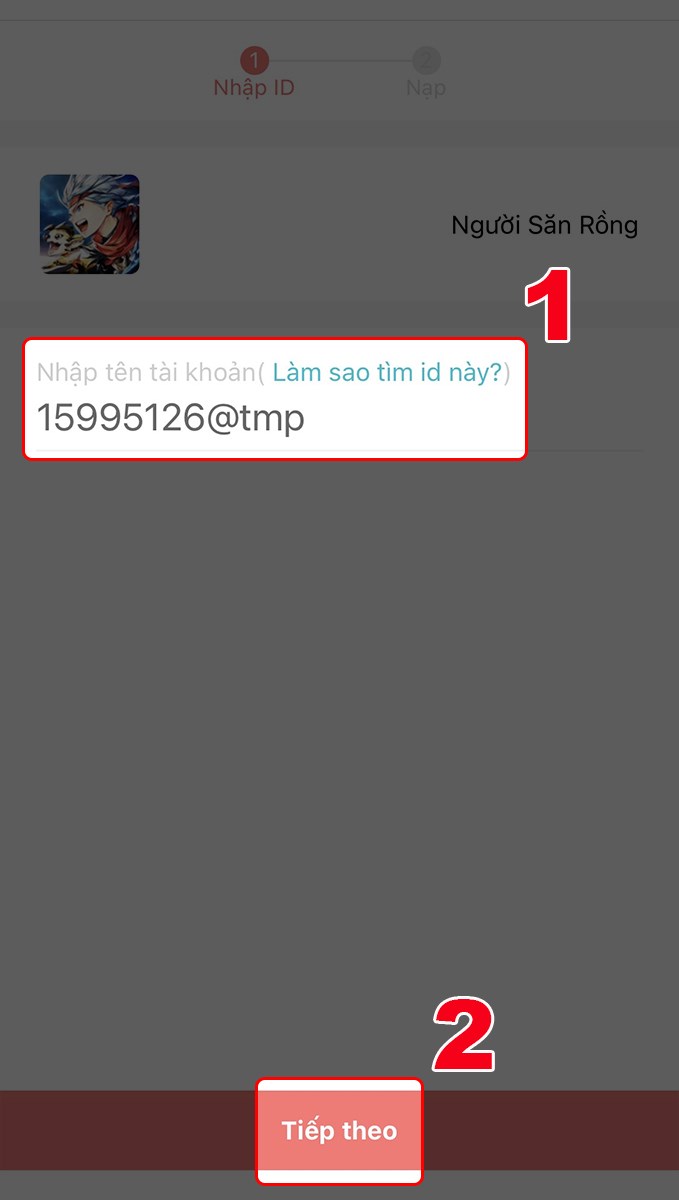 Nhập tên tài khoản