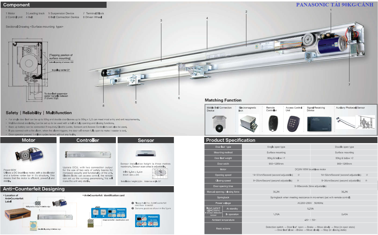 Đa dạng mặt hàng cửa tự động Panasonic để bạn tìm mua