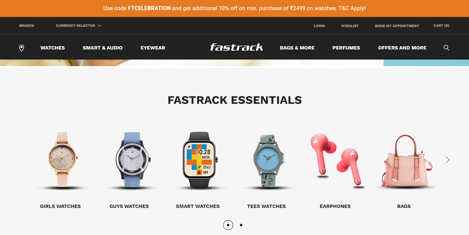 Screenshot of Fastrack Website 