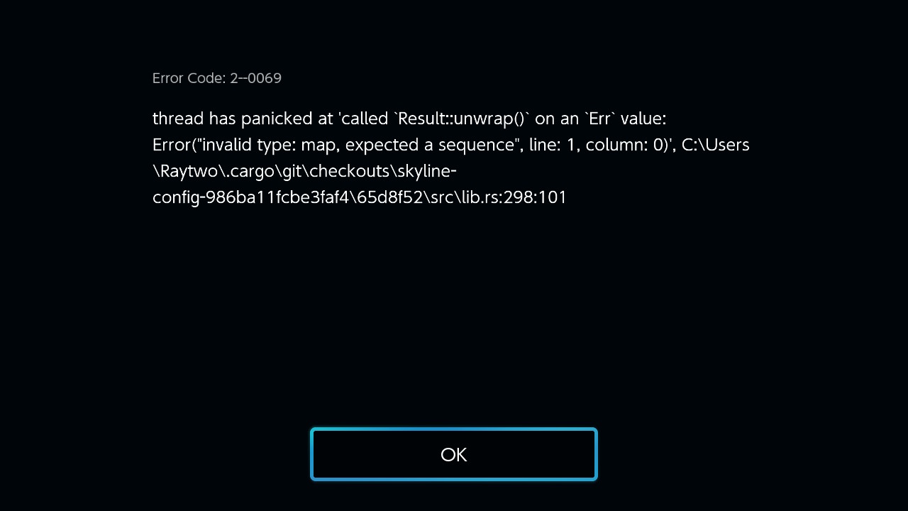 error code: 2--0069 thread has panicked [Super Smash Bros error code: 2--0069 thread has panicked [Super Smash Bros