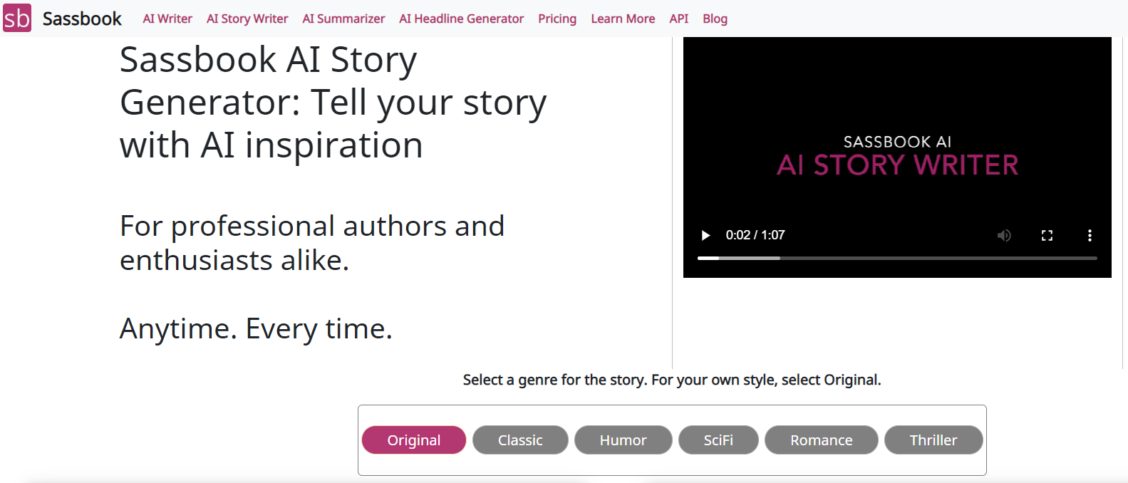 Sassbook AI story generator and writing tool can help book writing.