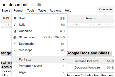 Google ドキュメントとスライドにおけるテキストの相対フォントのサイズ変更が簡単に Google Workspace 旧g Suite アップデート情報 システムクレイス