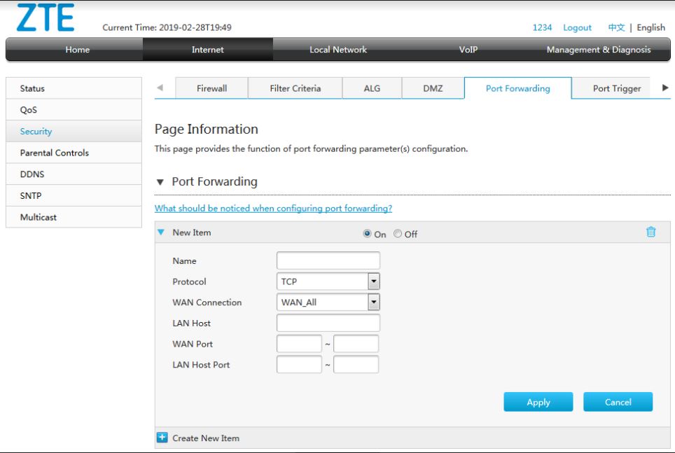 Configuración router Adsl ZTE H267N