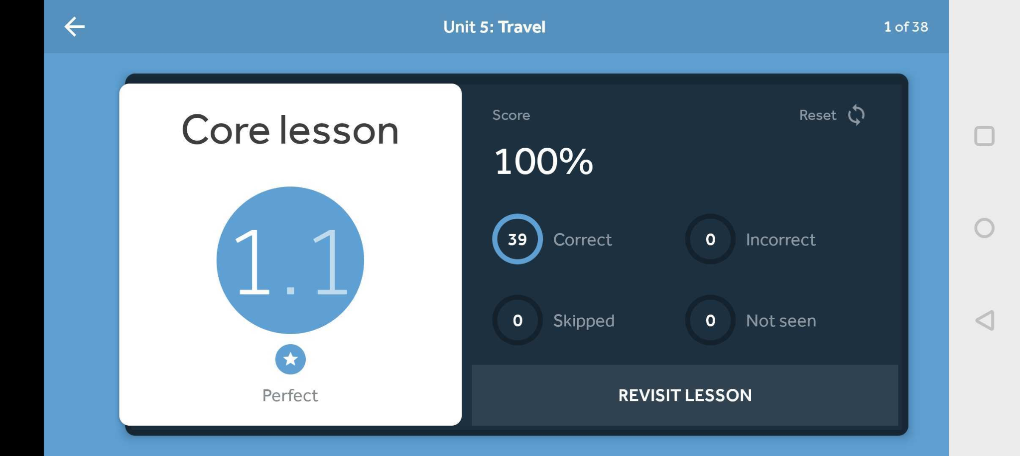 Each time you complete a lesson on Rosetta Stone you'll see insights into your language progress