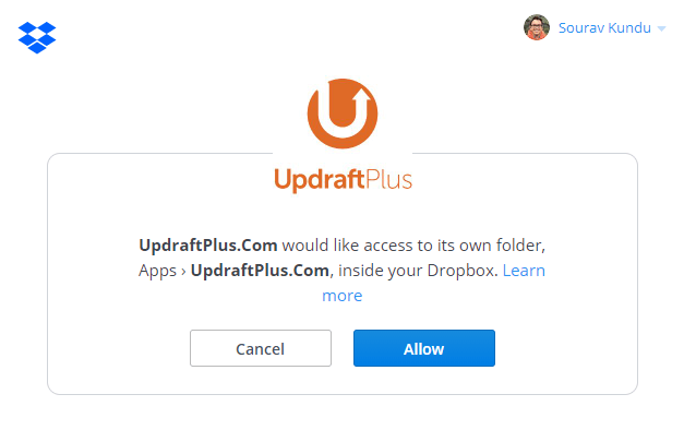 UpdraftPlus Demo 4 - Conectando o Dropbox 0.4