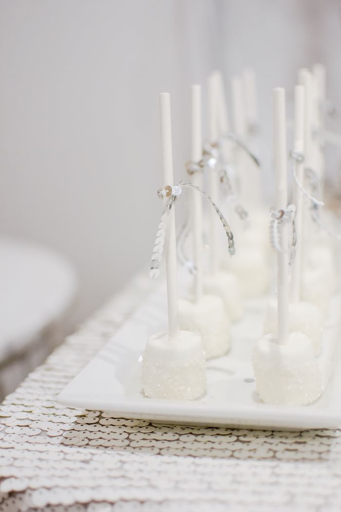 Winter ONEderland Marshmallow Pops from a Winter ONEderland 1st Birthday Party on Kara's Party Ideas | KarasPartyIdeas.com (38)