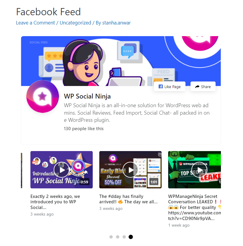 Facebook Feed Layout Style-Carousel