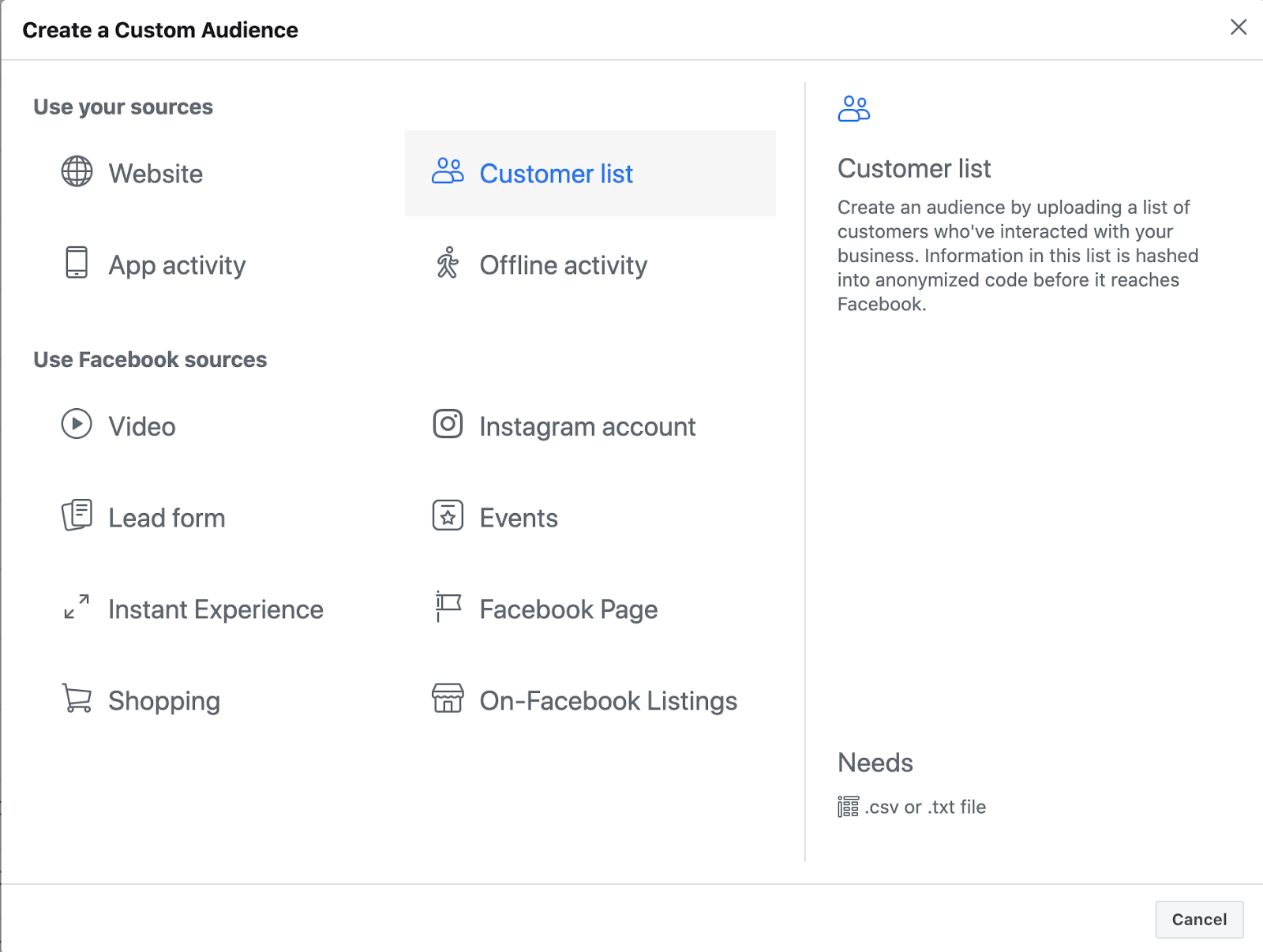 Facebook Lookalike Audience Custom Audience