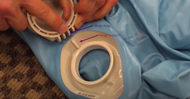 How to attach the hinge of the valve to the hinge of the support