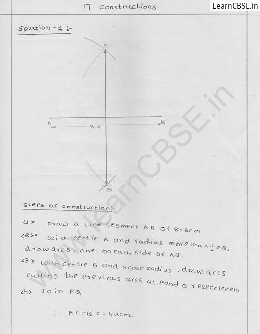 RD Sharma Class 9 solutions Chapter 17 Constructions Ex 17.1 Q 1