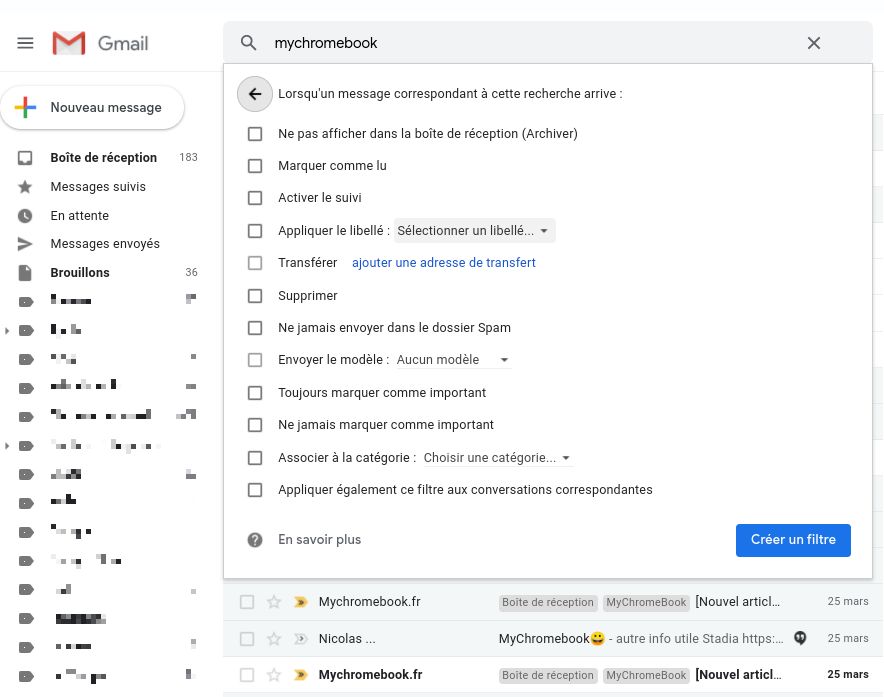 Gmail à un moteur de recherche nommé Google