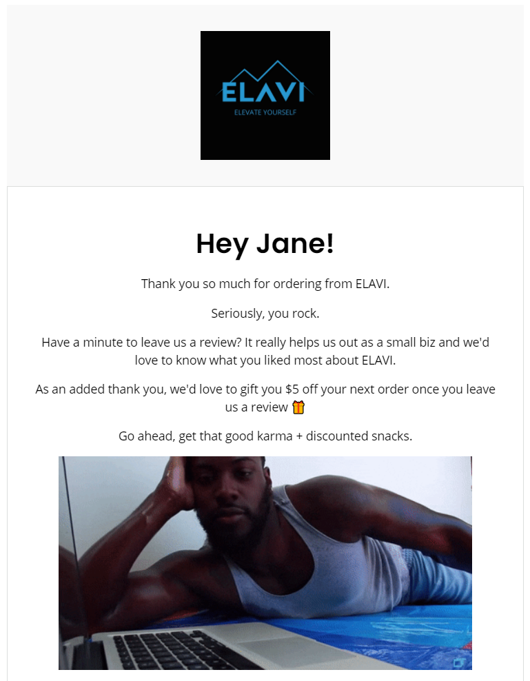 ELAVI Review Request Email