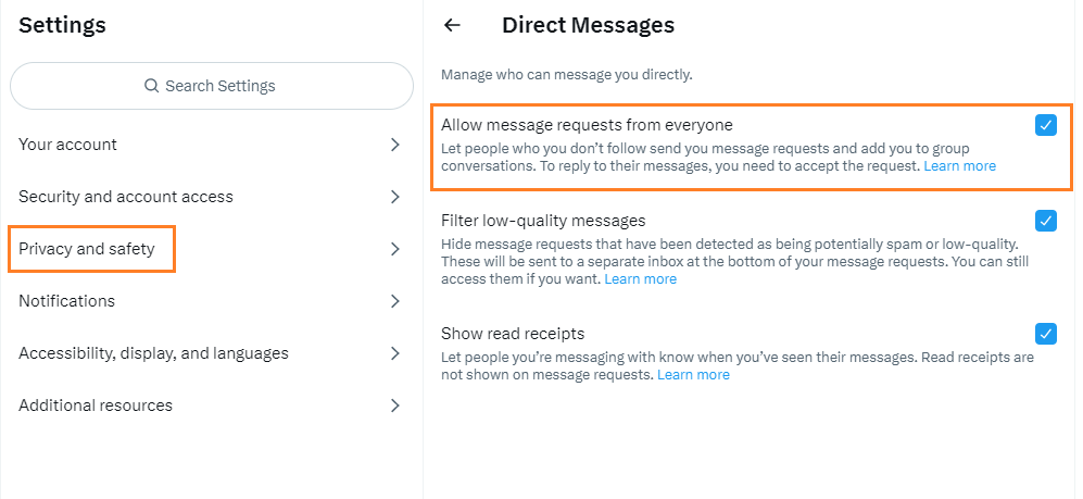 How to Close Your DMs on Twitter to Prevent Spam