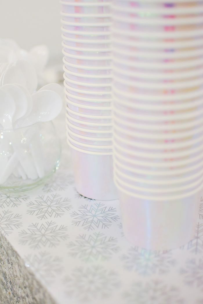 Iridescent Soup Cups from a Winter ONEderland 1st Birthday Party on Kara's Party Ideas | KarasPartyIdeas.com (32)