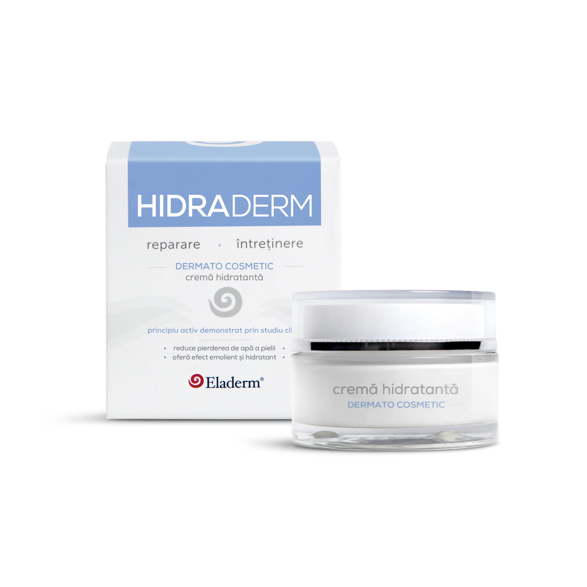 Hidraderm - Crema Hidratanta De Fata pentru Piele Deshidratata, Ten Uscat, Piele  Uscata - Eladerm