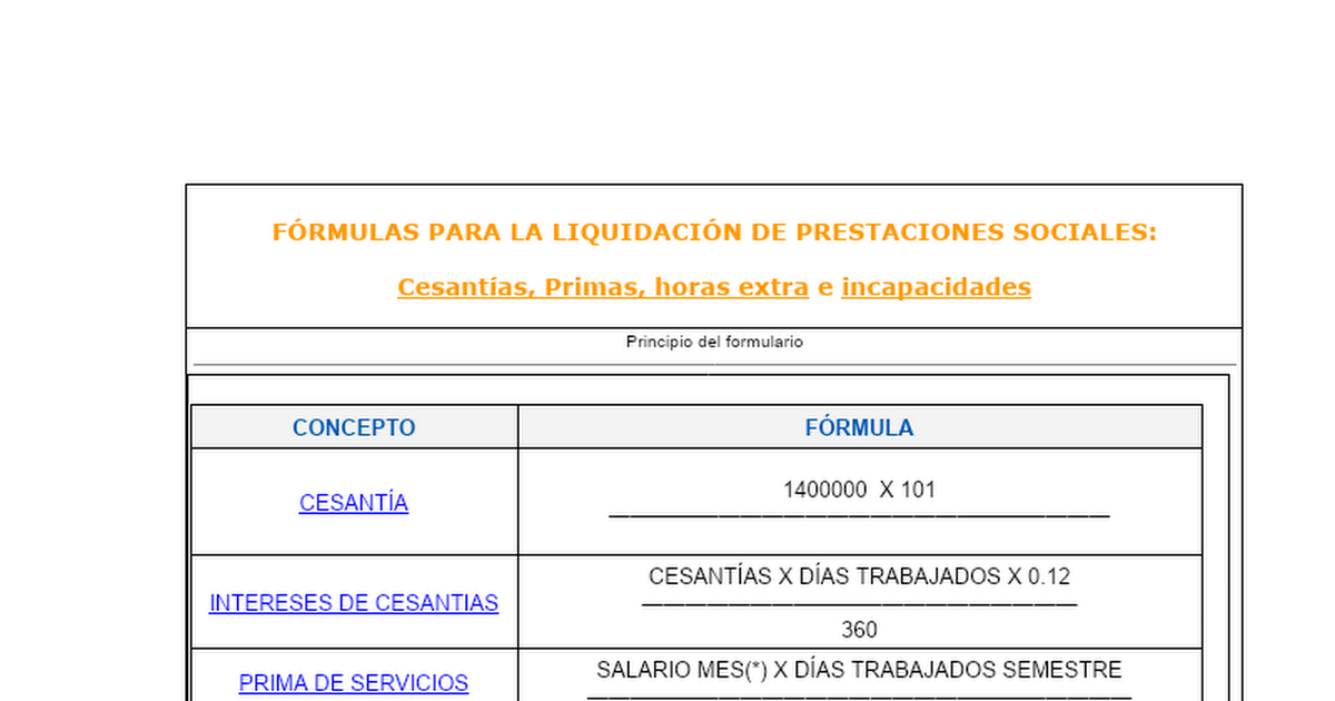 Calculo de prestaciones laborales en excel honduras creditoteswork