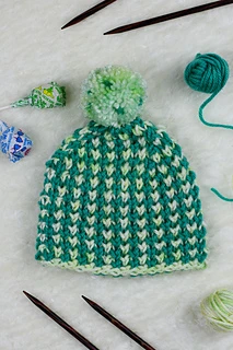 green brioche knit hat 