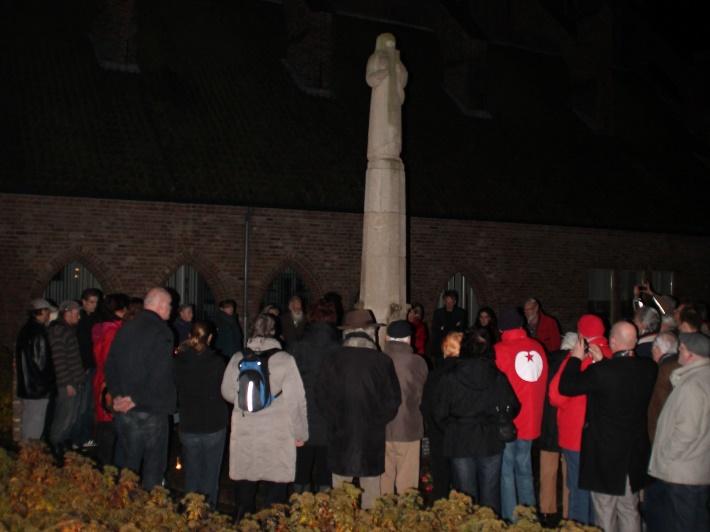 Protestbijeenkomst waarbij het 'Gideonsmonument' tot cultureel erfgoed werd verklaart door de SP en de Zutphense bevolking