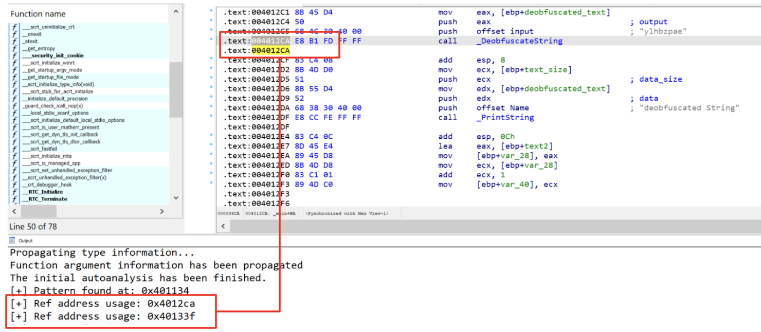Figure 4 - finding function code and its usage