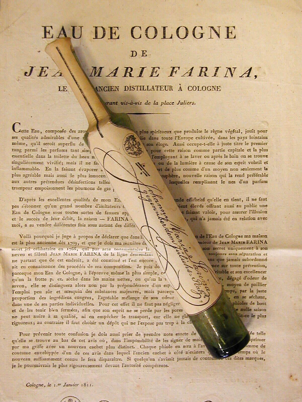 Одеколон, флакон 1811 года.