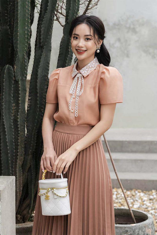 mẫu chân váy xếp ly