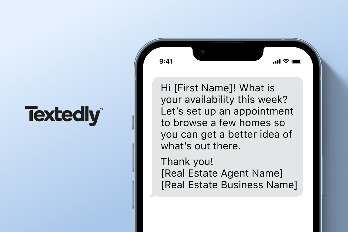 real estate text message template with an introductory buyer script
