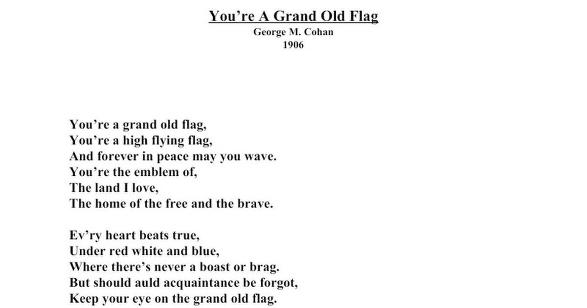 You're A Grand Old Flag lyrics