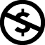 Ícono: signo de pesos tachado.