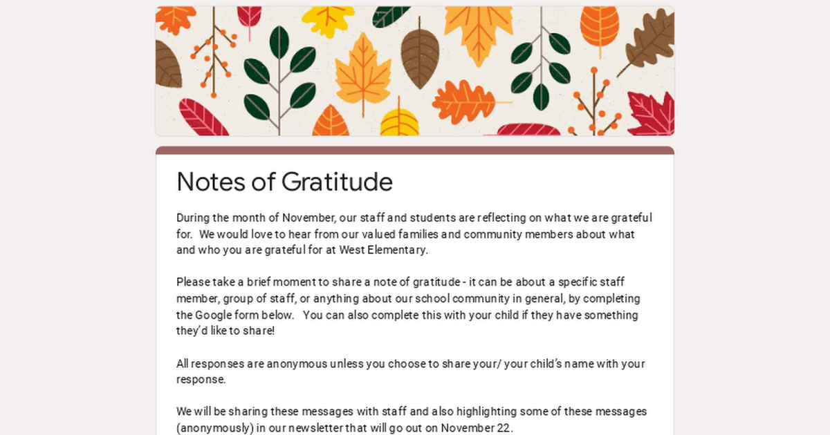Notes of Gratitude