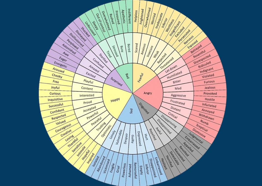 emotions wheel image by Sydtomcat, CC BY-SA 4.0 via Wikimedia Commons