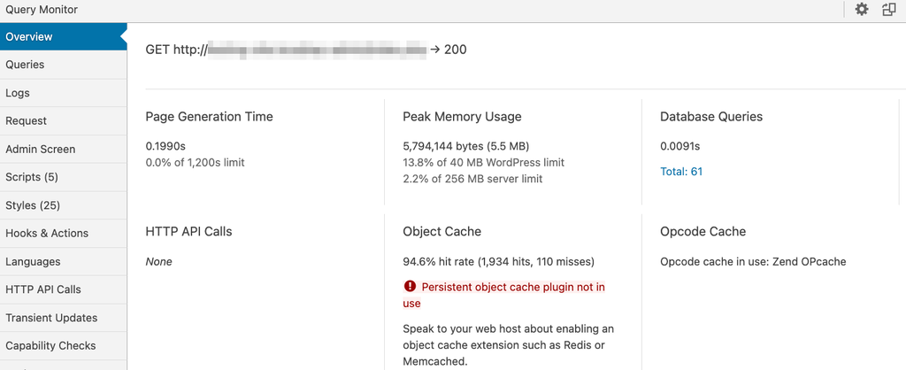 Visão geral do plugin Query Monitor do WordPress