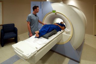 Picture of a person having an MRI scan