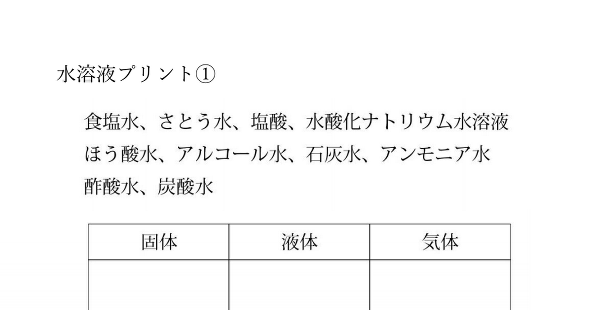 水溶液１０種類をマスターする 5年生 中学受験walker