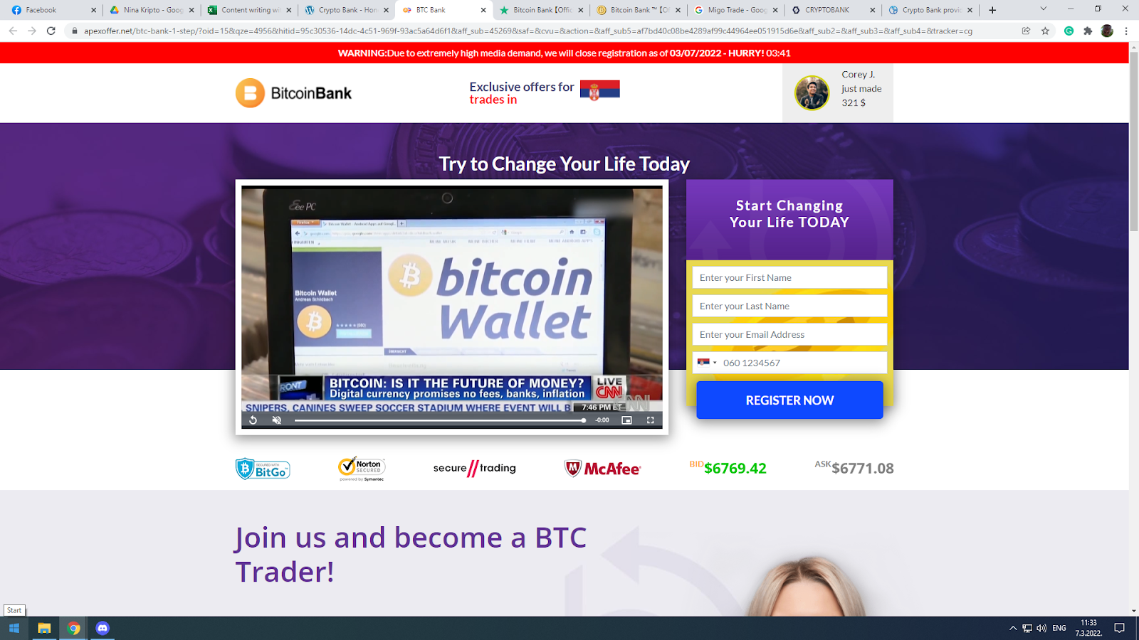 scam platform screenshot