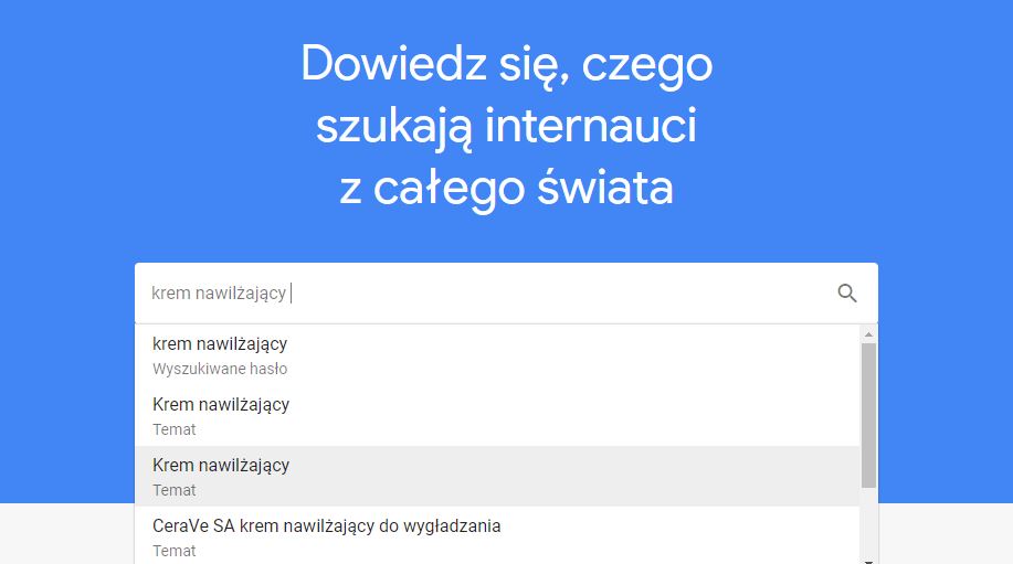 Google Trends krok 2