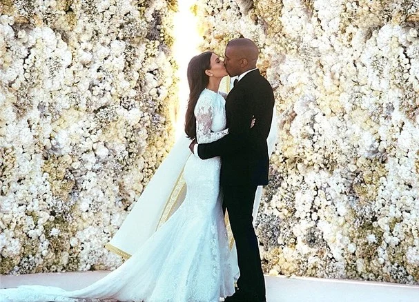 Kim Kardashian and Kanye West wedding filled with beautiful florals.