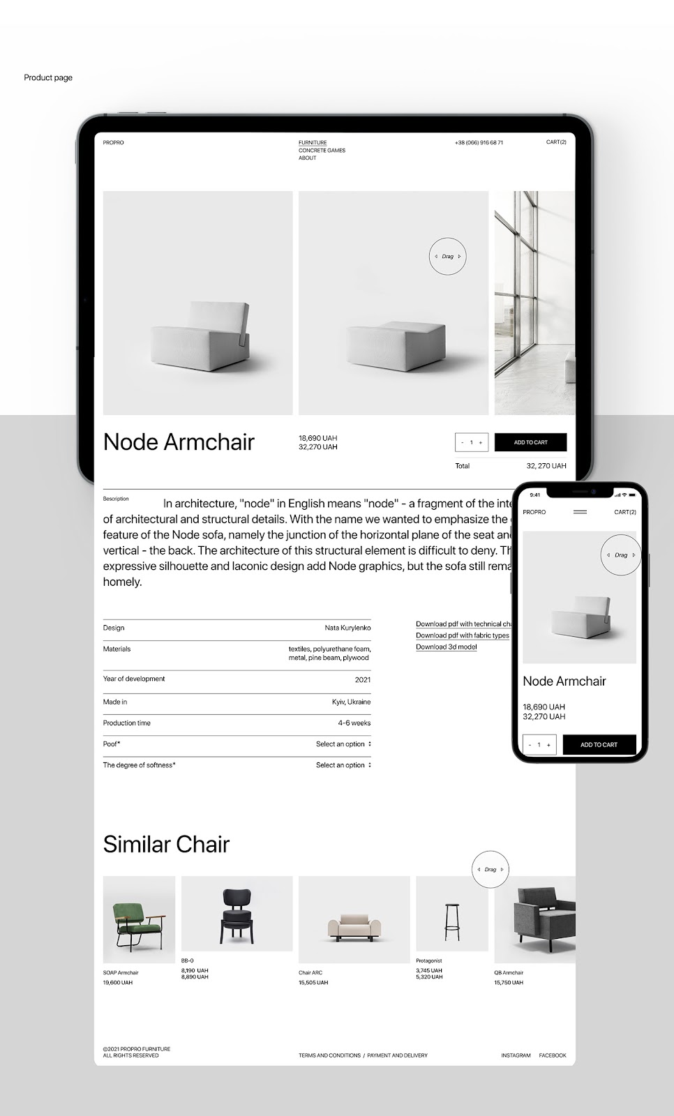 furniture propro UI ux Webdesign Ecommerce typography   Website online shop