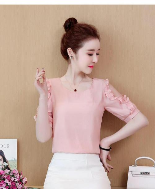 ÁO SƠ MI KIÊU CUTOUT TAY PHỐI BÈO SAU LƯNG THẮT NƠ-SM37