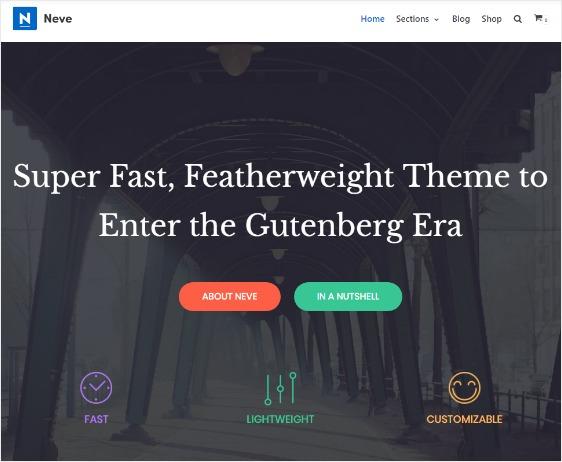 Neve - Theme WordPress đẹp của Themeisle