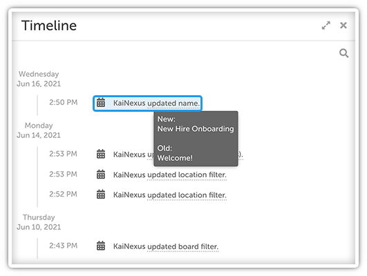 KaiNexus Board Timeline